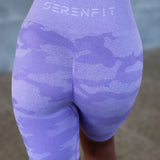 Seamless Cycling Shorts Camo Lilac