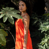 V-necked flowing dress Coral