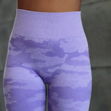 Seamless Cycling Shorts Camo Lilac